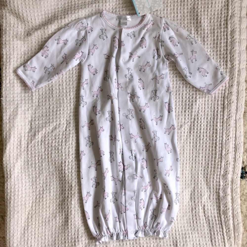 Kissy Kissy Pink Zebra Convertible Sleeper Gown